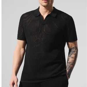 ALO Yoga Black Polo Shirt